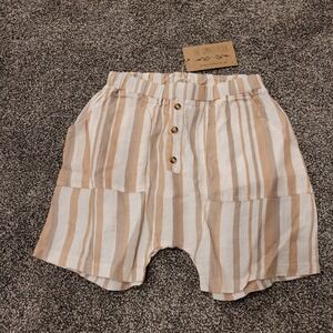 The Simple Folk Kids Explorer Shorts Desert Stripe Size 9 10y Cotton Blend